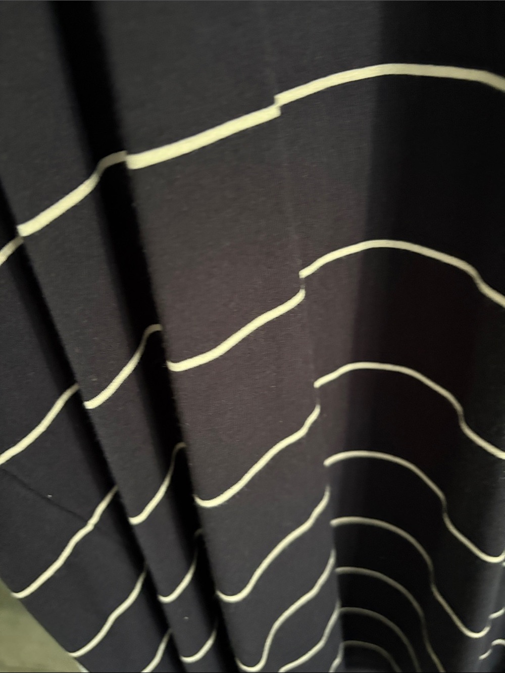 Navy Blue and White Striped V-Neck Midi Dress by Masai - Picture 3 of 4